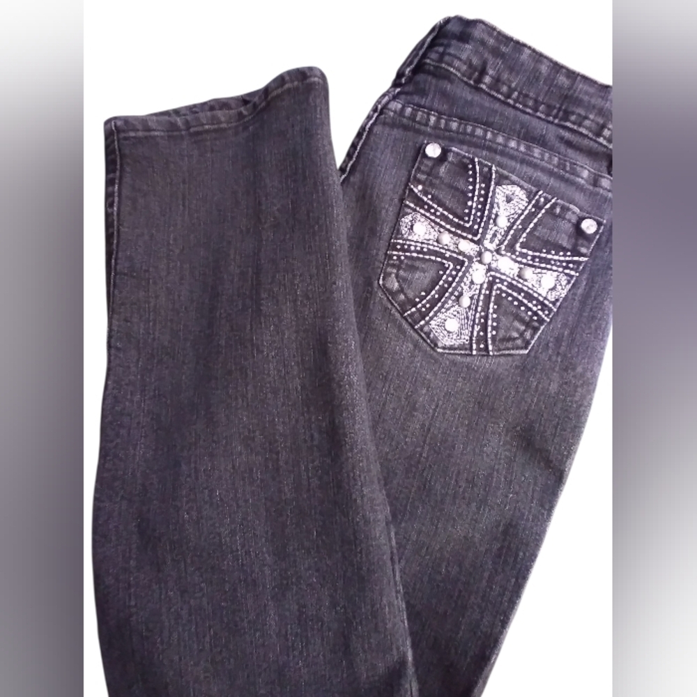 JZ Stylish Embellished Women's Denim Jeans Ssize 7. Boho Party Night Life Casual